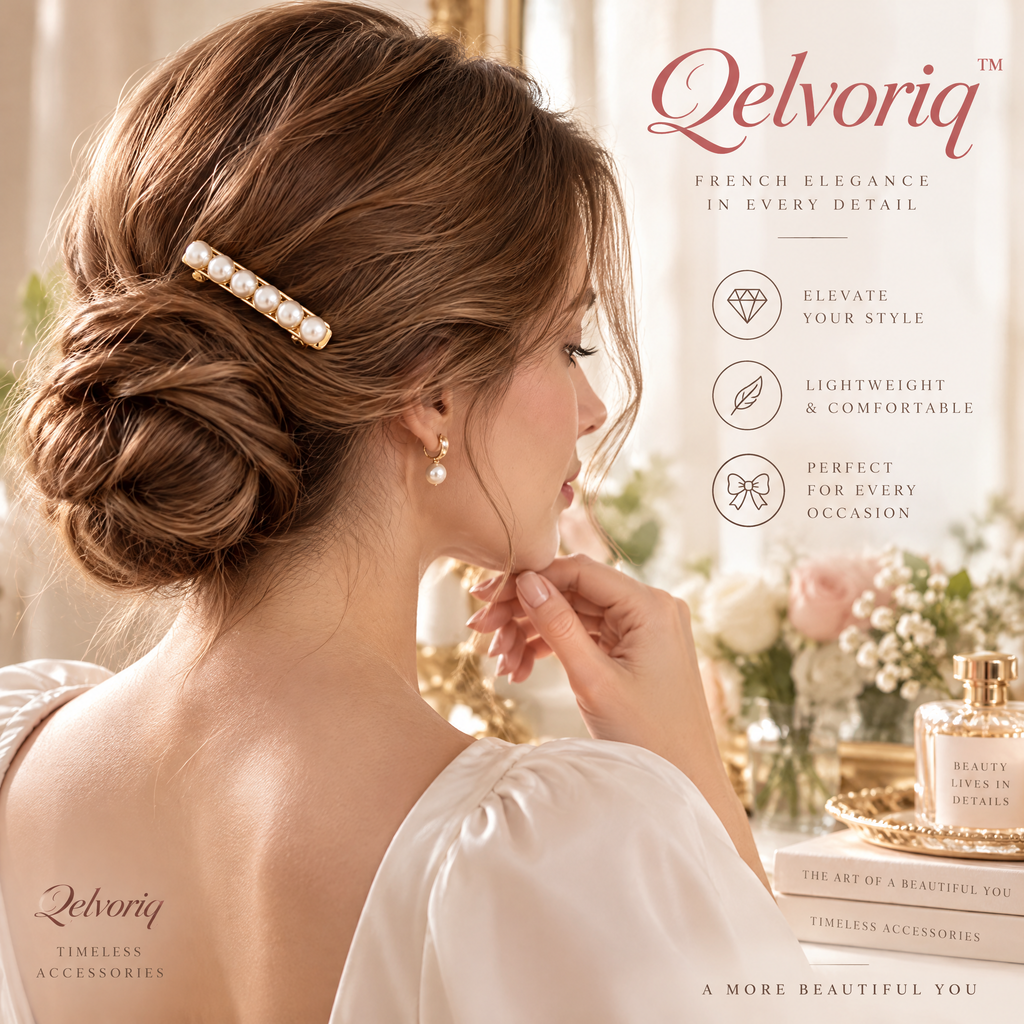 Qelvoriq™ Ivory Pearl Row Hair Barrette — image 4