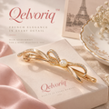 Qelvoriq™ Gold-Tone Rhinestone Bow Pearl Barrette — image 1