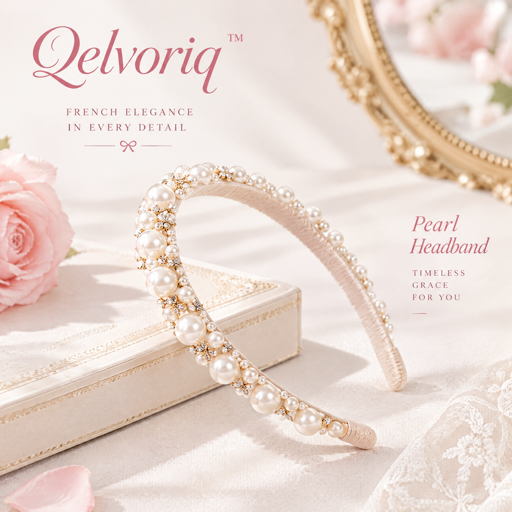 Qelvoriq™ Ivory Pearl & Crystal-Accent Headband — image 1